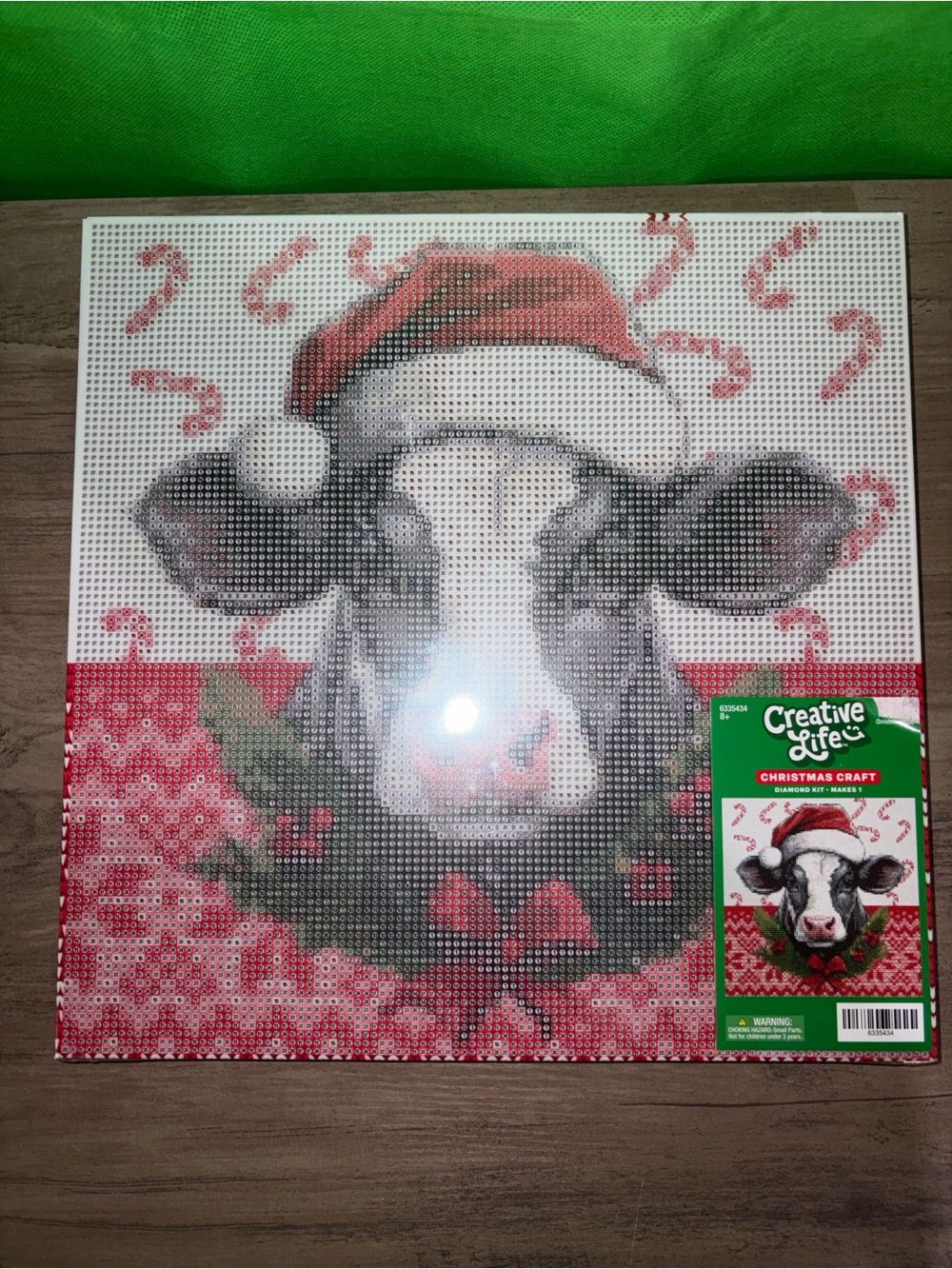 🆕💜 Creative Life Christmas Cow Diamond Art Painting Craft Kit Canvas NWT